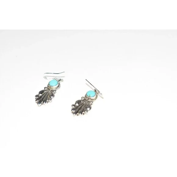 Turquoise & Sterling Silver Earrings - Verley Betone - Picture 7 of 8